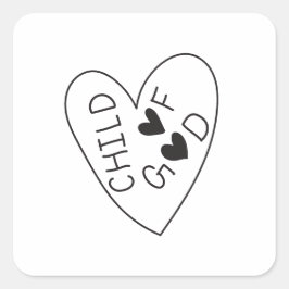 Child of God Quadratischer Aufkleber