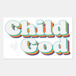 Child of God Vintage Christian Inspirational Rechteckiger Aufkleber