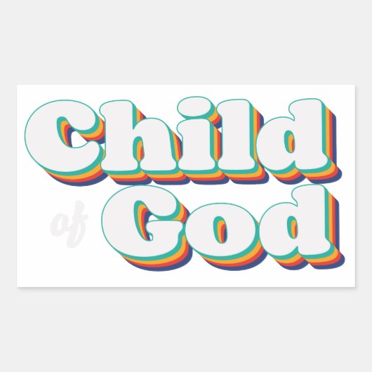 Child of God Vintage Christian Inspirational Rechteckiger Aufkleber (Vorderseite)