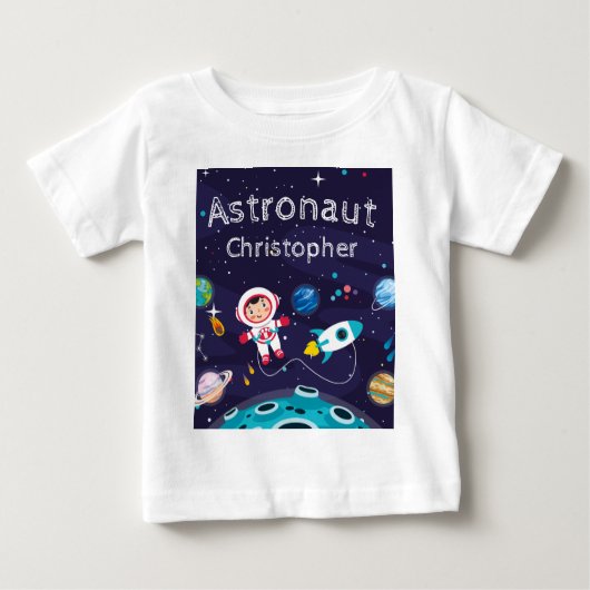  child on the moon, monogrammed name baby t-shirt (Vorderseite)