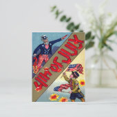 Child Uncle Sam American Flag Feuerwerk Postkarte (Stehend Vorderseite)