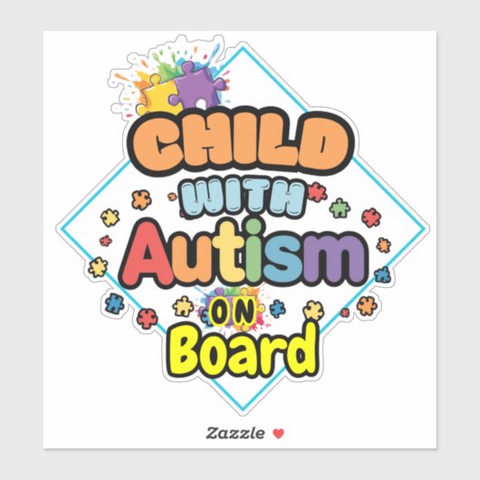 Child with Autism on Board Car Decal Sticker sign (Blatt)