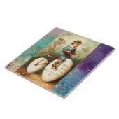 CHILD WITH EASTER EGG BIKE AND COLORFUL FLOWERS FLIESE (Seite)