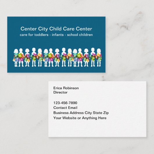 Childcare Center Theme Business Cards  Visitenkarte (Vorne/Hinten)