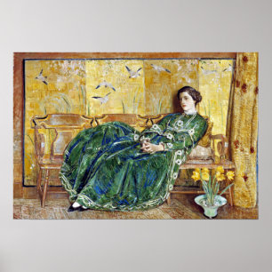 Childe Hassam April (das grüne Kleid) Poster