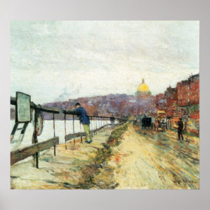 Childe Hassam - Charles River und Beacon Hill Poster