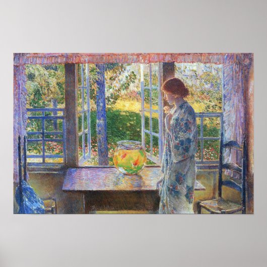 Childe Hassam - Das Goldfish-Fenster Poster (Vorne)