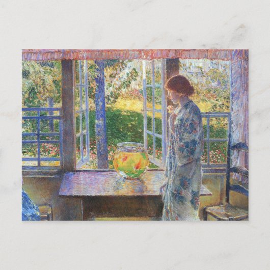 Childe Hassam - Das Goldfish-Fenster Postkarte (Vorderseite)