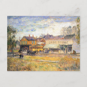 Childe Hassam - Ende der Straßenbahn Oak Park Illi Postkarte