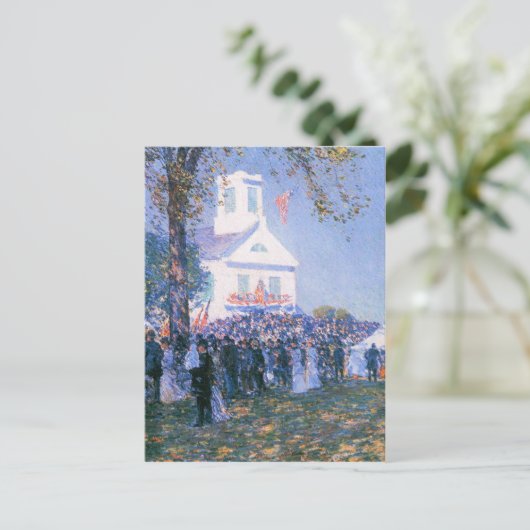 Childe Hassam - Ernte in einem Dorf in Neuenglan Postkarte (Stehend Vorderseite)