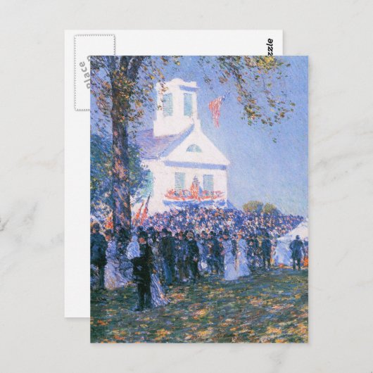 Childe Hassam - Ernte in einem Dorf in Neuenglan Postkarte (Vorne/Hinten)