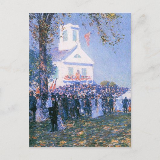 Childe Hassam - Ernte in einem Dorf in Neuenglan Postkarte (Vorderseite)