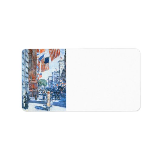 Childe Hassam - Flaggen 5. Straße Adressaufkleber (Vorne)