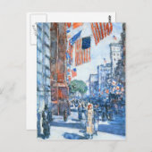 Childe Hassam - Flaggen 5. Straße Postkarte (Vorne/Hinten)