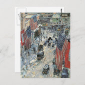 Childe Hassam - Flaggen an der fünften Avenue Wint Postkarte (Vorne/Hinten)