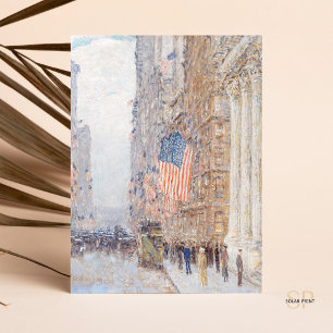 Childe Hassam Flags on Waldorf Painting Art Postkarte