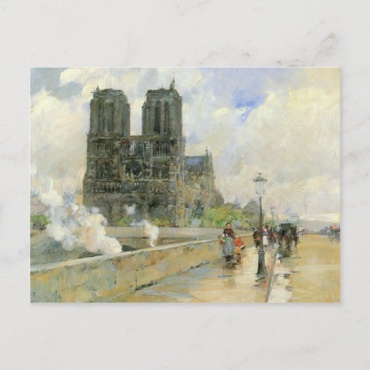 Childe Hassam - Kathedrale Notre Dame 1888 Postkarte (Vorderseite)