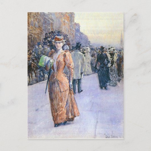 Childe Hassam - New Yorker Straßenszene Postkarte (Vorderseite)