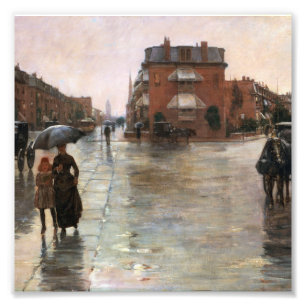 Childe Hassam - Regentag, Boston Fotodruck