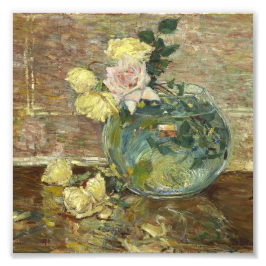 Childe Hassam - Rose in einer Vase Fotodruck (Vorne)
