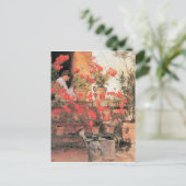 Childe Hassam - Rote Geranien Postkarte (Stehend Vorderseite)