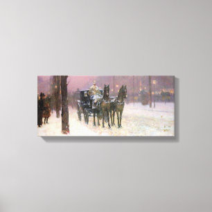 Childe Hassam - Straßenszene mit zwei Leinwanddruck