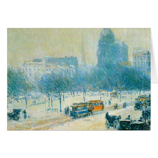 Childe Hassam - Winter im Gewerkschafts-Quadrat (Vorderseite (Horizontal))
