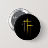 Childhood Cancer Awareness Cross Christian Costume Button (Vorne & Hinten)