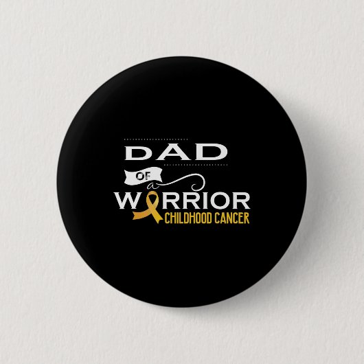 Childhood cancer awareness Dad of a warrior Button (Vorderseite)