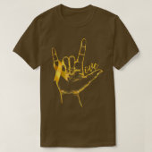 Childhood Cancer Awareness Gold Ribbon Love Hand S T-Shirt (Design vorne)