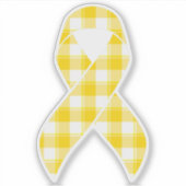 Childhood Cancer Awareness Plaid Gold Ribbon Aufkleber (Vorderseite)