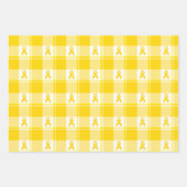 Childhood Cancer Awareness Plaid Gold Ribbon Geschenkpapier Set (Vorderseite)