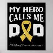 Childhood Cancer Awareness Survivor Ribbon Men Dad Poster (Vorne)
