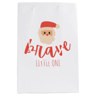 childhood cancer brave Christmas Santa Gift Bag Mittlere Geschenktüte