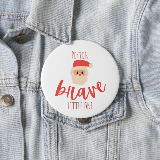 childhood cancer Custom brave Christmas Santa Button (Beispiel)