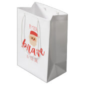 childhood cancer Custom brave Christmas Santa Mittlere Geschenktüte (Rückseite Schrägansicht)