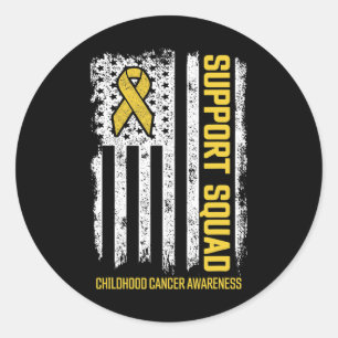 Childhood Cancer Support Squad Childhood Cancer Aw Runder Aufkleber