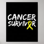 Childhood Cancer Survivor Yellow Ribbon Awareness Poster (Vorne)