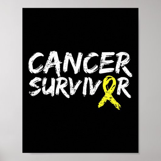 Childhood Cancer Survivor Yellow Ribbon Awareness  Poster (Vorne)