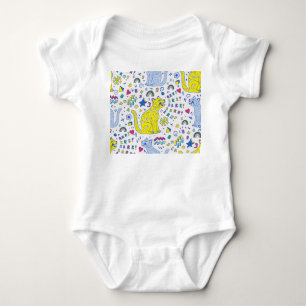 Childisch-Tiger und Regenbogenmuster Baby Strampler