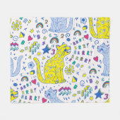 Childisch-Tiger und Regenbogenmuster Fleecedecke (Vorderseite (Horizontal))