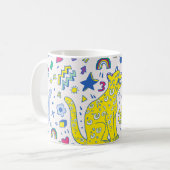 Childisch-Tiger und Regenbogenmuster Kaffeetasse (Vorderseite Links)