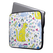 Childisch-Tiger und Regenbogenmuster Laptopschutzhülle (Vorderseite Links)