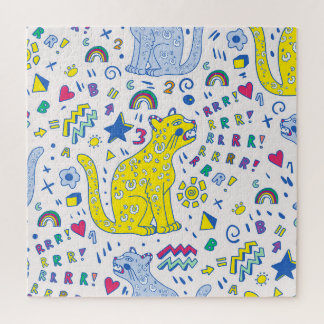 Childisch-Tiger und Regenbogenmuster Puzzle