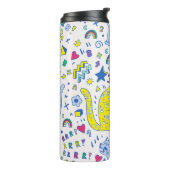Childisch-Tiger und Regenbogenmuster Thermosbecher (Nach links gedreht)