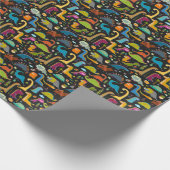 Childische Dinosaurier: Spaß - nahtloses Muster Geschenkpapier (Ecke)