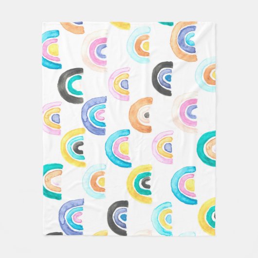 Childischer Regenbogen, Wasserfarbe Kindermuster. Fleecedecke (Vorderseite)