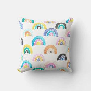 Childischer Regenbogen, Wasserfarbe Kindermuster. Kissen