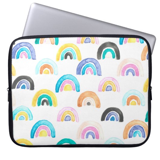 Childischer Regenbogen, Wasserfarbe Kindermuster. Laptopschutzhülle (Vorderseite)