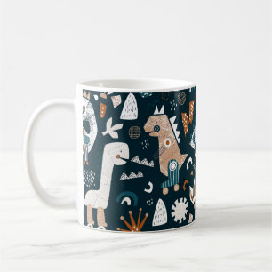 Childisches nahtloses Muster mit handgezogenen Din Kaffeetasse